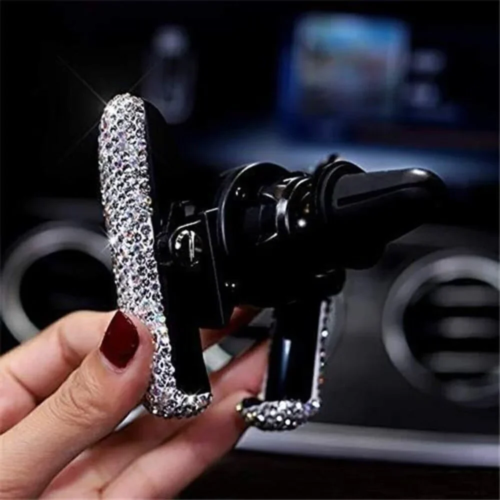 Bling Car Phone Holder Mount Dash Air Vent Universal 360°Adjustable Crystal